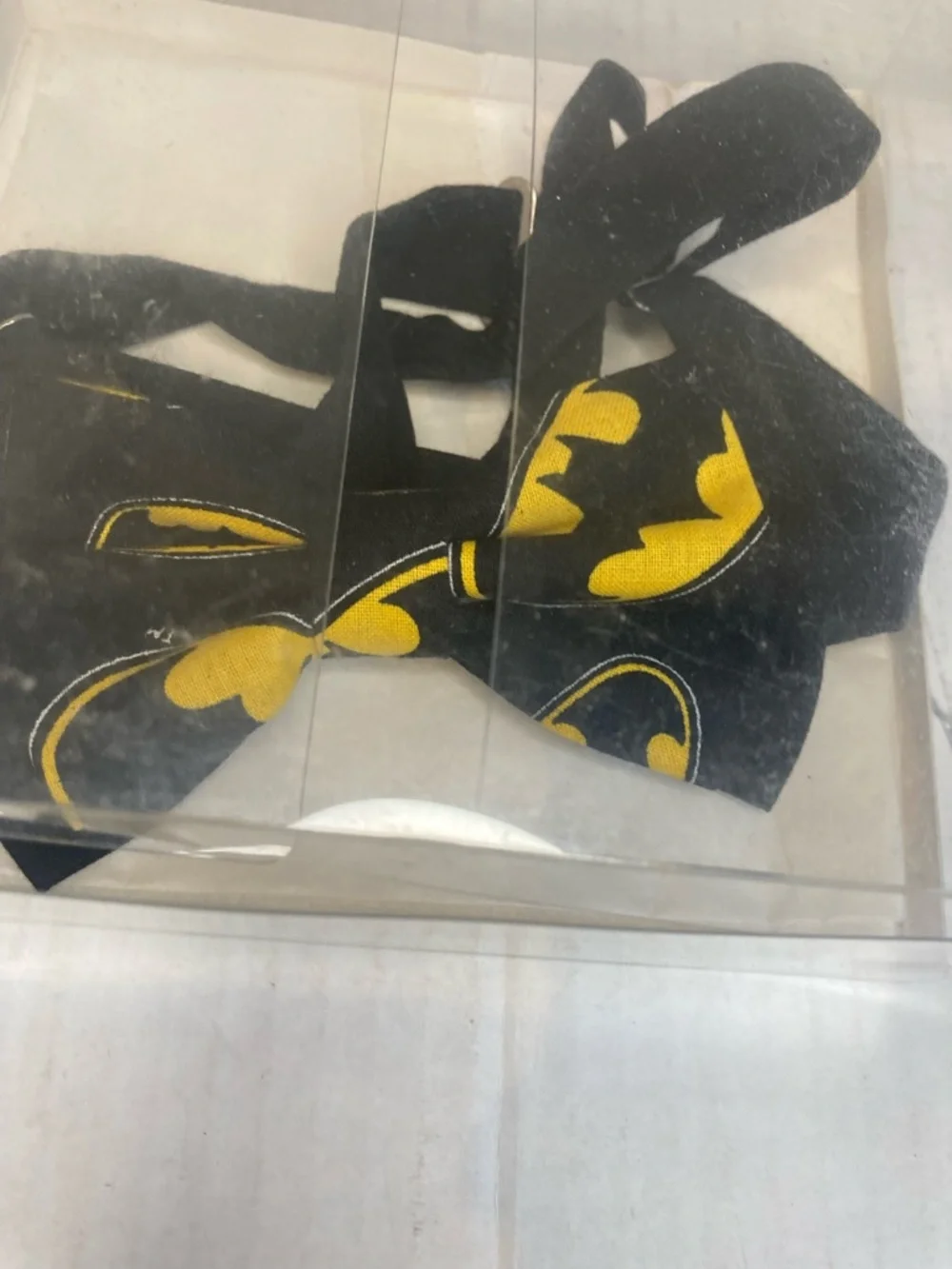 Black and Yellow Batman Print Kids Bow Tie
